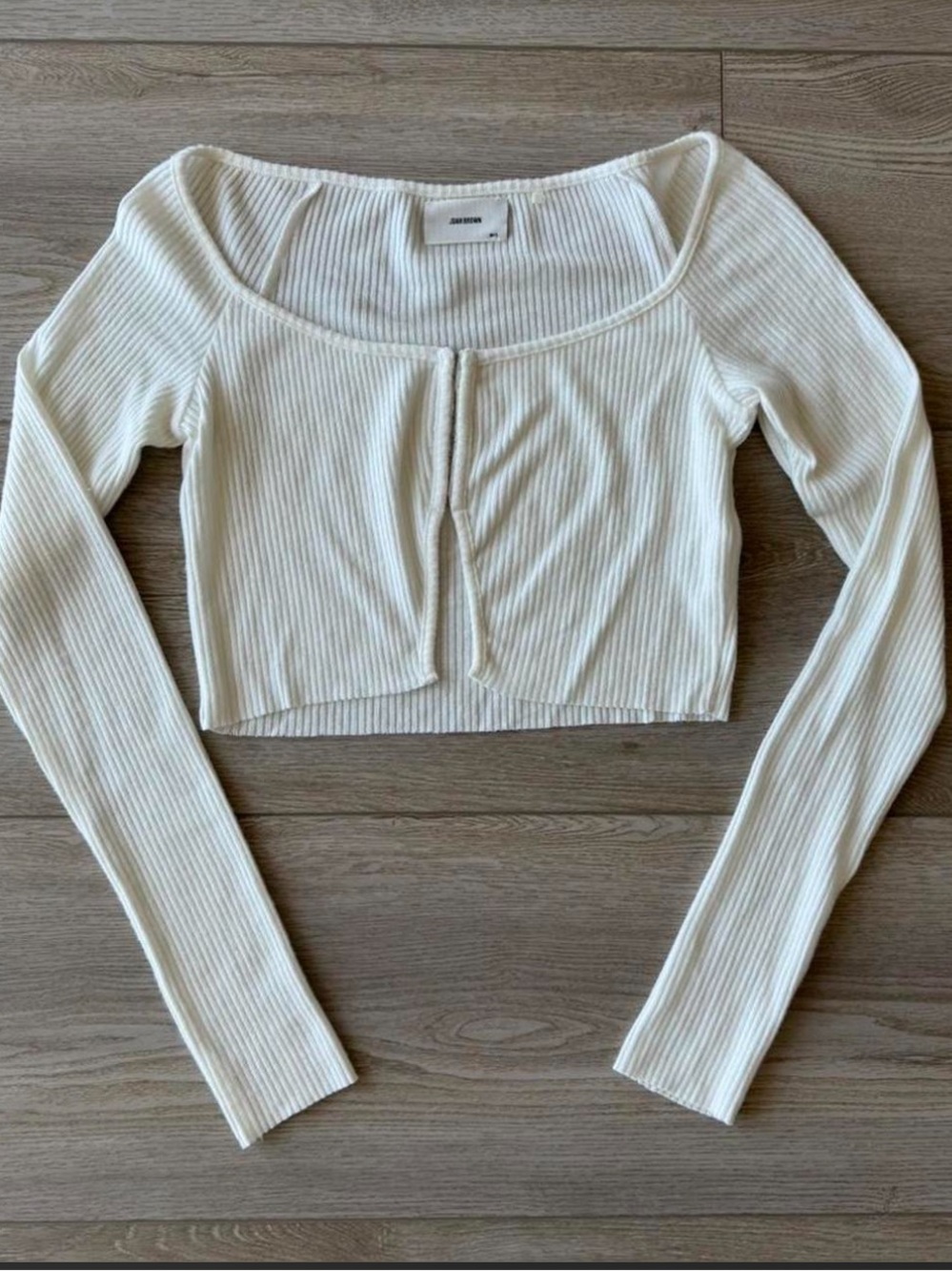 Joah Brown crop knit cardigan